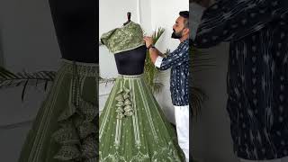 Mehendi Green color Sequence Zari embroidery work Designer Lehenga choli #embroiderylehenga
