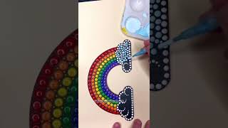 Painting a rainbow in dot art style. #shorts #rainbow #satisfyingvideo #artproject #craftproject