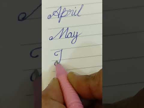 "June" in Cursive writing for beginners #cursive #cursivewriting @TimelessCursive