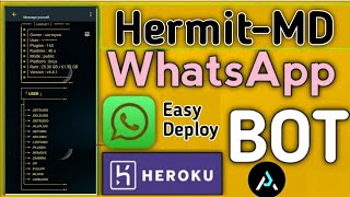 How to Deploy Hermit MD WhatsApp bot| #heroku  Free Deploy|New method updates|2023 No koyeb #latest