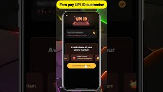 Fam pay UPI ID customise kaise kare | How to change UPI ID in fam pay #fampayapp #shorts #fampayupi🔥