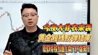 今夜大非农来袭，黄金短线反弹结束，即将继续下跌！#外汇 #黄金 #今日金价 #国际金价#非农数据