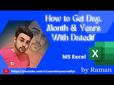How to Get Day, Month & Years With Datedif| #exceltutorial #shorts #msexcel #datediffunction