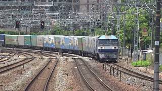 [4K]ランテックコンテナの多い1050レ山崎通過(20250618) Freight Train #1050 w/ many RUNTEC Containers Passing Yamazaki