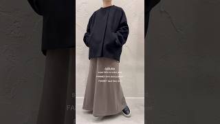 【 2024 AW collection cafune 】super100's no collar jaket ＆ FAMMET back flare skirt