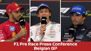 F1 Pre-Race Press Conference - Lewis Hamilton, Kimi Antonelli & Carlos Sainz | Belgian GP 2025