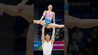 Korean Acro Gymnast Performs Perfect Overhead Split Lift
