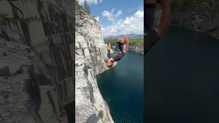 MASSIVE 116 FOOT QUARRY JUMP 🤯 #shorts #cliffjumping