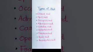 Types of Bed l Fundamentals of Nursing #nursingnotes #bscnursing #gnm