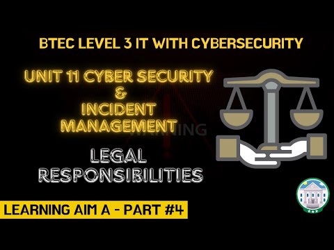 BTEC Level 3 IT - Unit 11 - Cyber Security & Incident Management - Part 04 - Legal Responsibilities