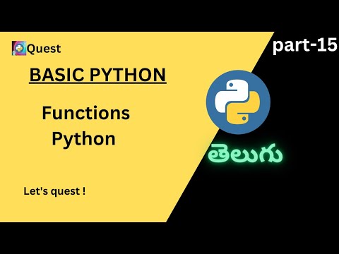 Functions in Python Telugu Quest #quespython #letsquest #pythonprogramming #pythontelugu #function