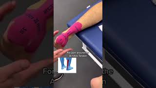 Taping the ankle for #painrelief around the Achilles tendon with #spidertech #achilles #kinesiotape