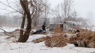 东北3月份，早中晚温差太大，去朋友营地溜达一圈回来下起了大雪