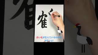 鶴(つる, tsuru, crane) Japanese Calligraphy #japanesecalligraphy #shodo #書道 #習字 #shorts