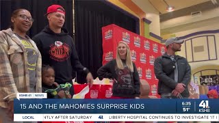 Mahomes' family, 15 and Mahomies gift winter clothes to EarlyStart families
