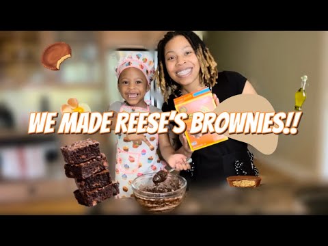We Made Reese’s Peanut Butter Brownies!! 🧑🏽‍🍳