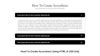 accordions in html & css | how to create the accordion menu using html and css only | am webtech