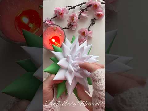 DIY cute paper lotus 🪷 #diy #craft #diyideas #craftideas #crafteasymoments