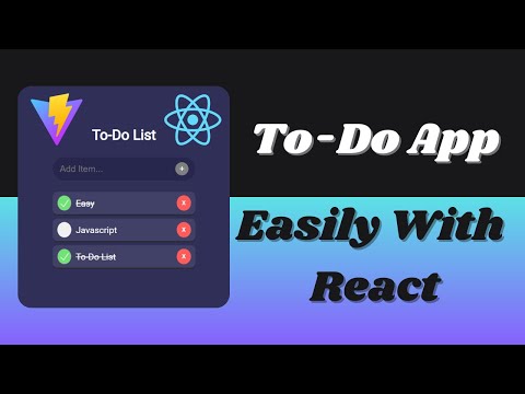 Simple To-Do App In React | For Beginners | 20 Minutes