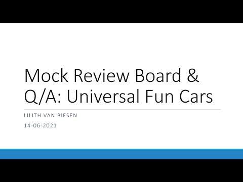 Mock Review Board & Q/A: Universal Fun Cars (Lilith van Biesen)