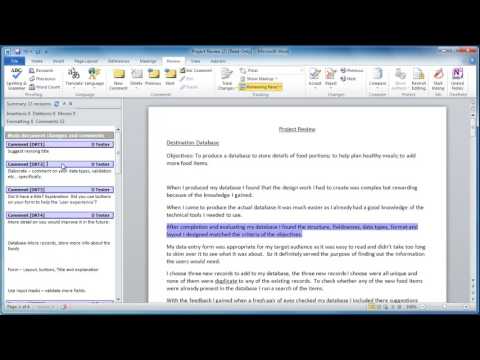Enhancing written feedback to students through the reviewing tools in Word 2010   YouTube