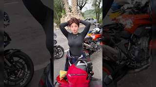 Cute Biker Girl Gyatt 🏍️💨 Sexy Motorcycle  Gyatt Girls #bikergirl #gyatt #bike #biker