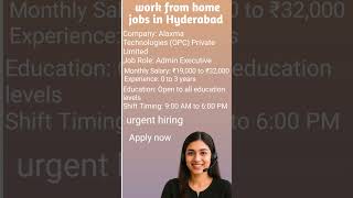 work from home jobs in Hyderabad #freejobsinformation #easyworkfromhomejobs #job #workfromhome
