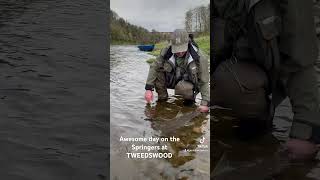 Unforgettable day at TWEEDSWOOD hooking 4 salmon, landing 2. 14lbs and 17lbs 💪🎣💥 #atlanticsalmon