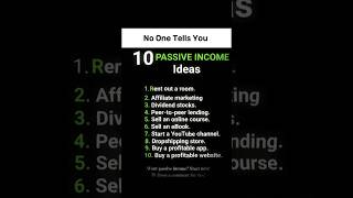 10 PASSIVE INCOME Ideas to Make Money While You Sleep! 💰 #motivationalshorts #shorts #motivation