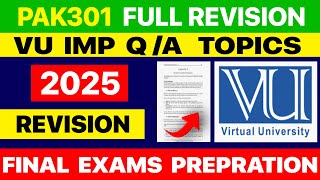 PAK301 Important Topics | Solved MCQs with Answers | Full Revision & Exam Preparation (Mid & Final)