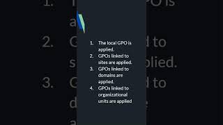 In which order Group Policy is applied? #shorts #grouppolicy #activedirectory #windows