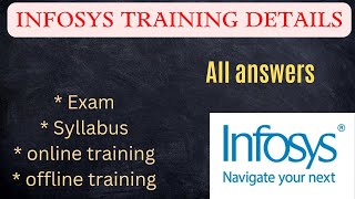 Infosys training details!!