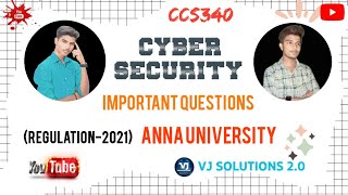 Cyber Security Important Questions| CCS340 | R-2021 |#au #tamil #ccs340 #cse #IT