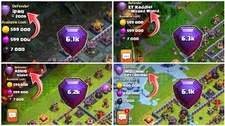 +6200 TROPHY Players Defence bases Easily Destroyed ! By Top players Clash of clans