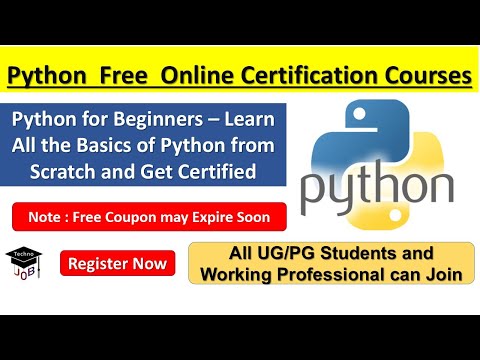 Python Free Online Certification Course | Python Free Tutorial for Beginners | Learn from Scratch