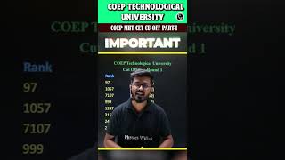COEP Cut OFF Part I #PW #Shorts