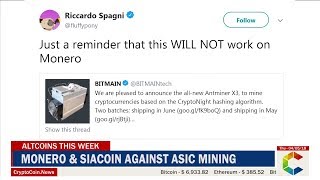 Altcoins This Week: Monero & SiaCoin Against ASIC Mining, Belarus Legalizes Cryptocurrency And More