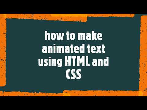How To Make Animated Text Using HTML And CSS | Web Design In HTML CSS