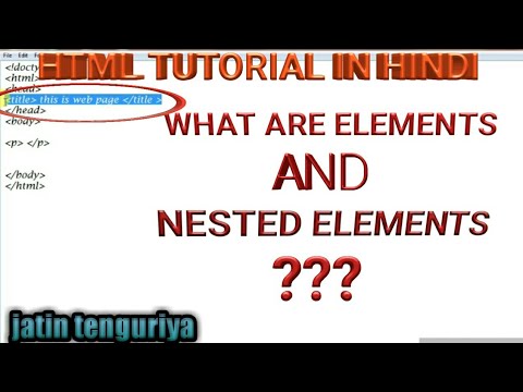 HTML tutorial "what are element & nested element by jatin tenguriya