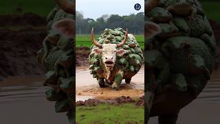 cow covered in huge frogs like zombies saved by rescue workers #humanity #cow #animals #rescueanimal