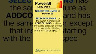 SELECTCOLUMNS in Power BI | PowerBI Desktop | #powerbi #daxfunctions #powerbishorts
