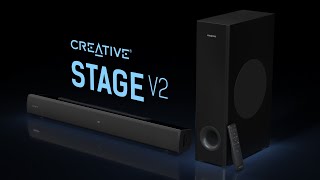 Creative Stage V2 - 2.1 Soundbar and Subwoofer with Clear Dialog and Surround