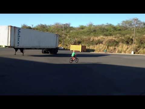 Dylan riding a bicycle for the first time