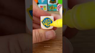 How to draw Warner Bros. logo on the Rubik's Cube?#diy #art #rubikscube #warnerbros #trending