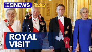 Macron meets with royal family during UK visit | 9 News Australia