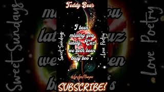 DM to DF 🌷🩷🌷 Sweet Sundays Love Poetry 😍 Bae, I'm your Teddy Bear 🧸 Let me hold you! 🫂🥰
