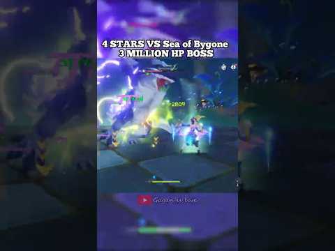 4 STARS VS Sea of Bygone 3 MILLION HP BOSS #viral #genshinimpact #trendingshorts #hoyocreators