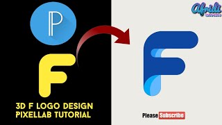 3D logo design pixellab || F letter logo pixellab tutorial #afridigraphic122