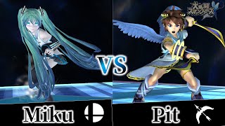 【スマブラX】 初音ミク VS ピット【スマブラハック】