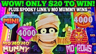 WOW! ONLY $20 TO WIN ON MO MO MO MUMMY SLOT | SPOOKY LINK YETI & MO MUMMY WINS | Las Vegas Slots
